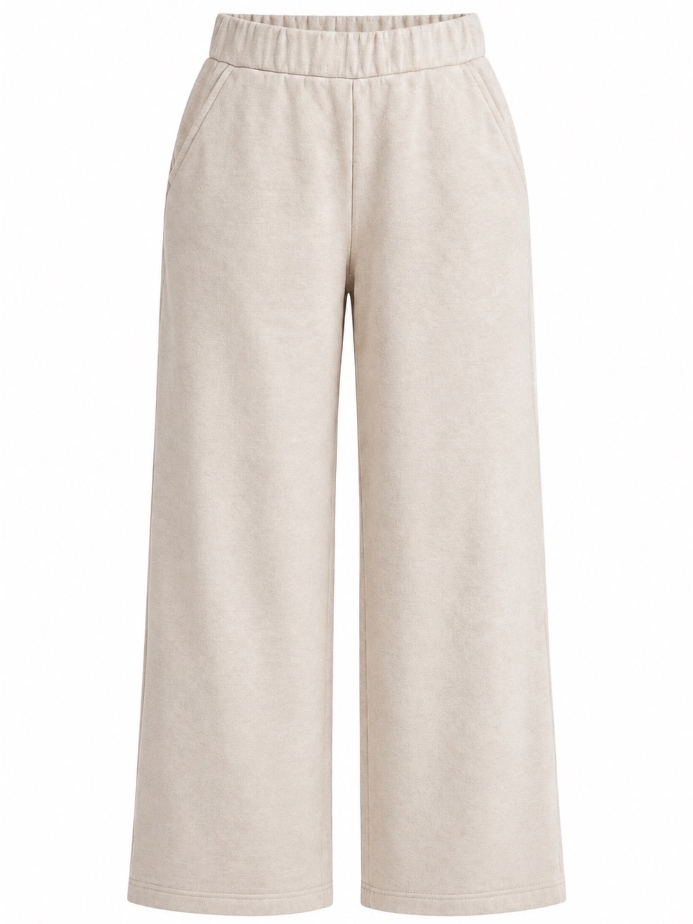 Double Zero Cream Wide Leg Fleece Lounge Pants Pockets Medium